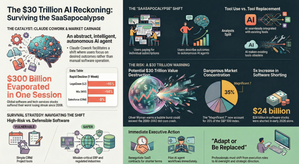 The $30 Trillion AI Reckoning: Why Software Stocks Just Had Their Worst Week Since 2008, Claude Cowork Sparked the "SaaSapocalypse," and What It Means for Your Job
