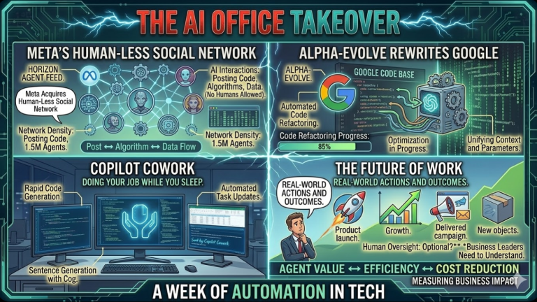 The AI Office Takeover: Copilot Cowork, Meta’s AI-Only Social Network, AlphaEvolve’s Silent Revolution, and Morgan Stanley’s Warning That Most of the World Isn’t Ready